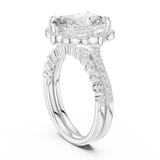 Gold Ring DDLR-442, Radiant center stone, White Gold, view 1