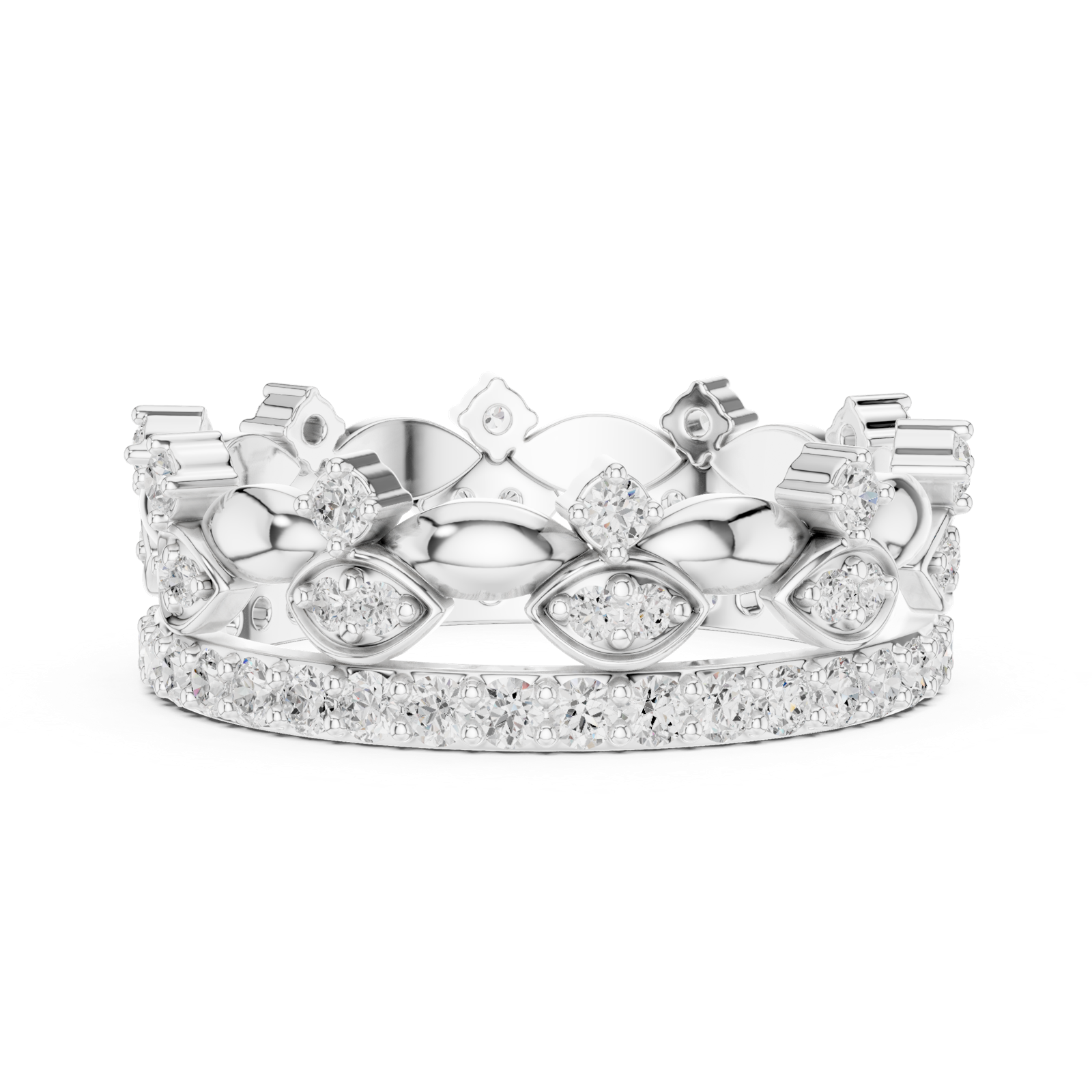 Gold Ring R31, White Gold, view 3