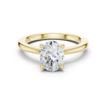 Gold Ring DDLR-032, Oval center stone, Yellow Gold