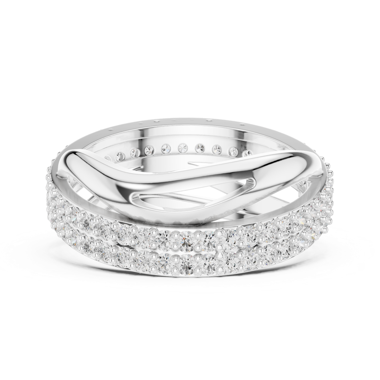 Gold Ring R23, White Gold, view 3