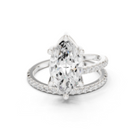 Gold Jewelry L35-39, Marquise center stone, White Gold