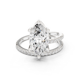 Gold Jewelry L35-39, Marquise center stone, White Gold