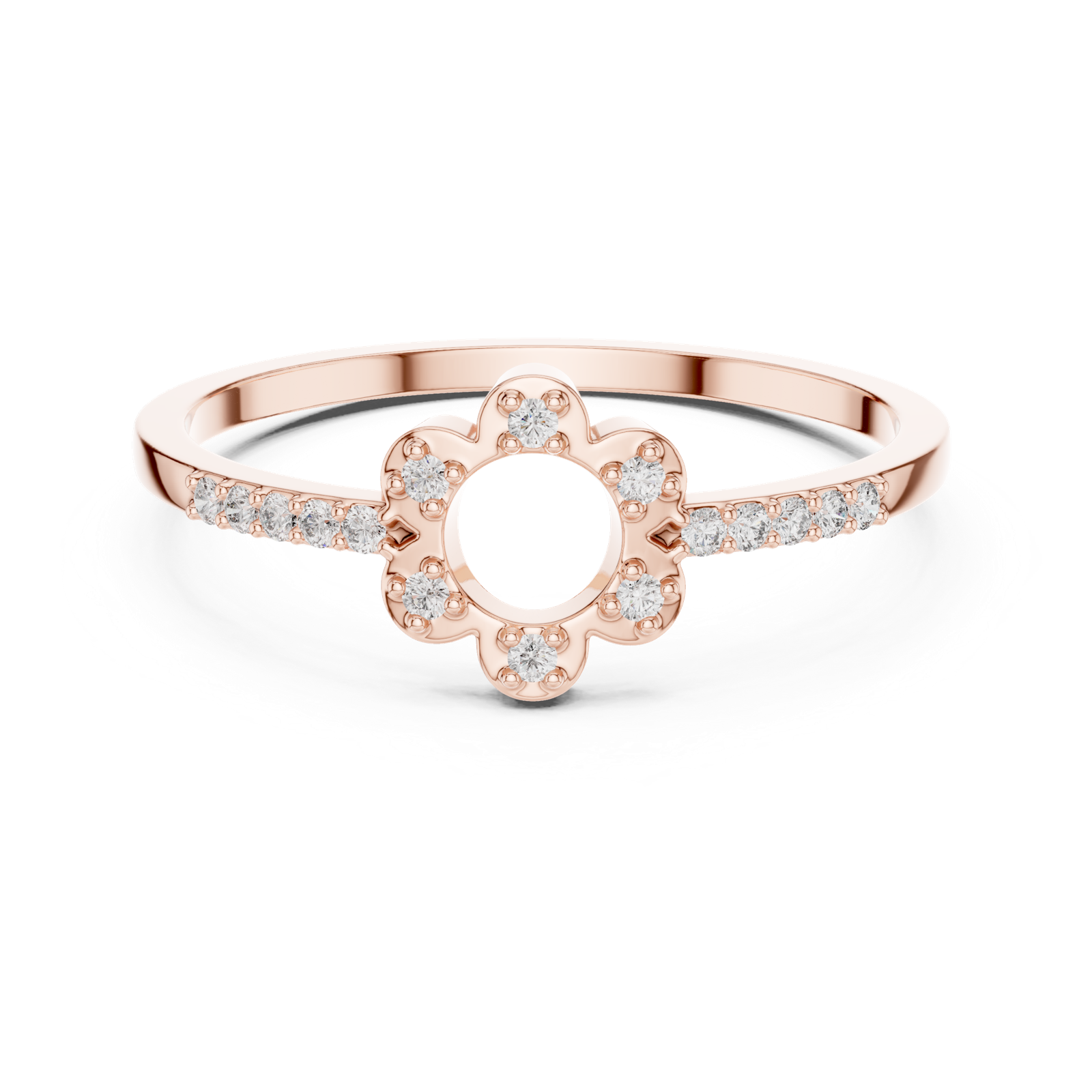 Gold Ring DR-6319, Rose Gold, view 4