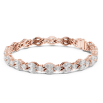 14K Solid Gold Lab Diamond Bracelet, Rose Gold, view 1