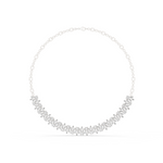 14K Solid Gold Lab Diamond Station Necklace, White Gold