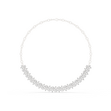 14K Solid Gold Lab Diamond Station Necklace, White Gold