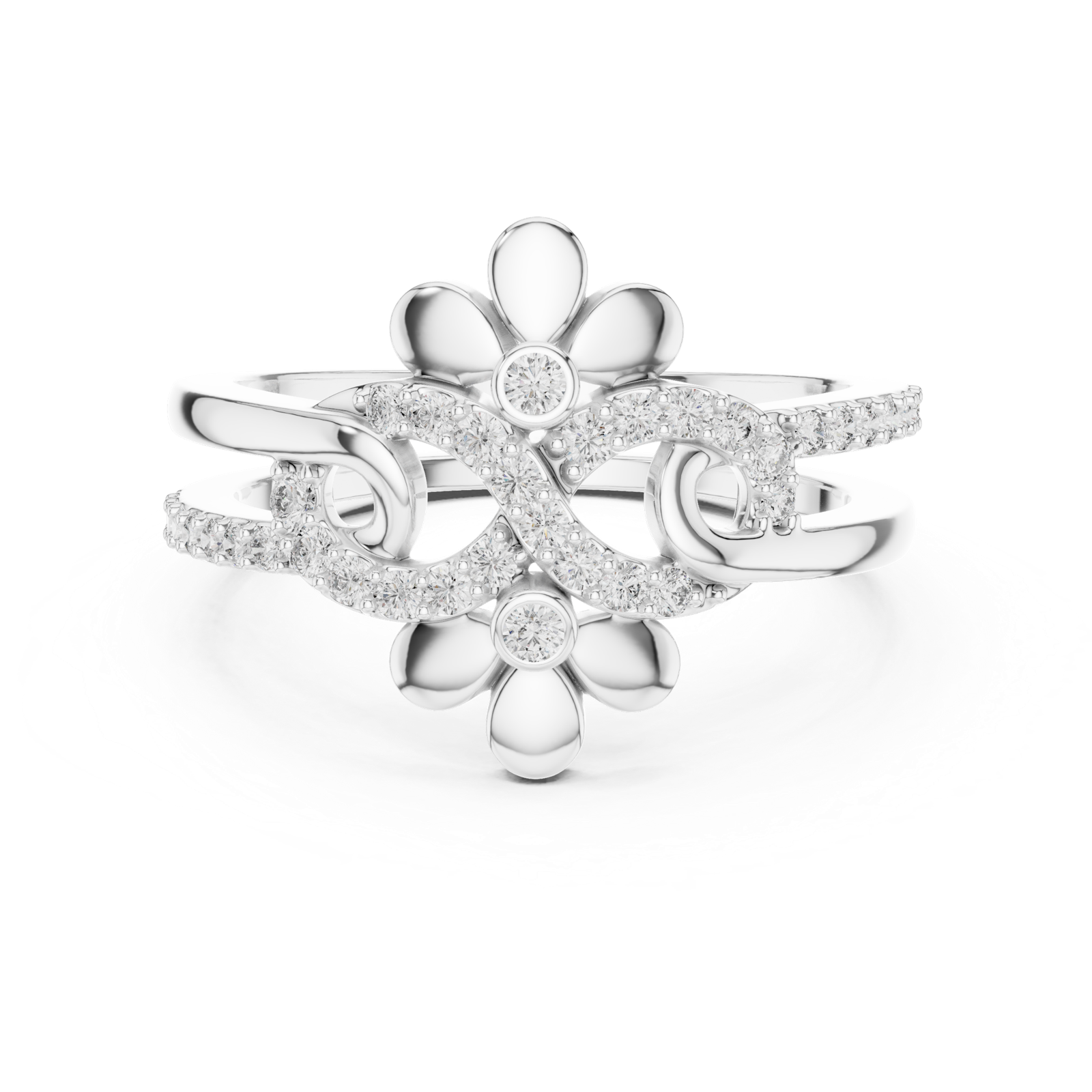 Gold Ring LR-01 (80), White Gold, view 4