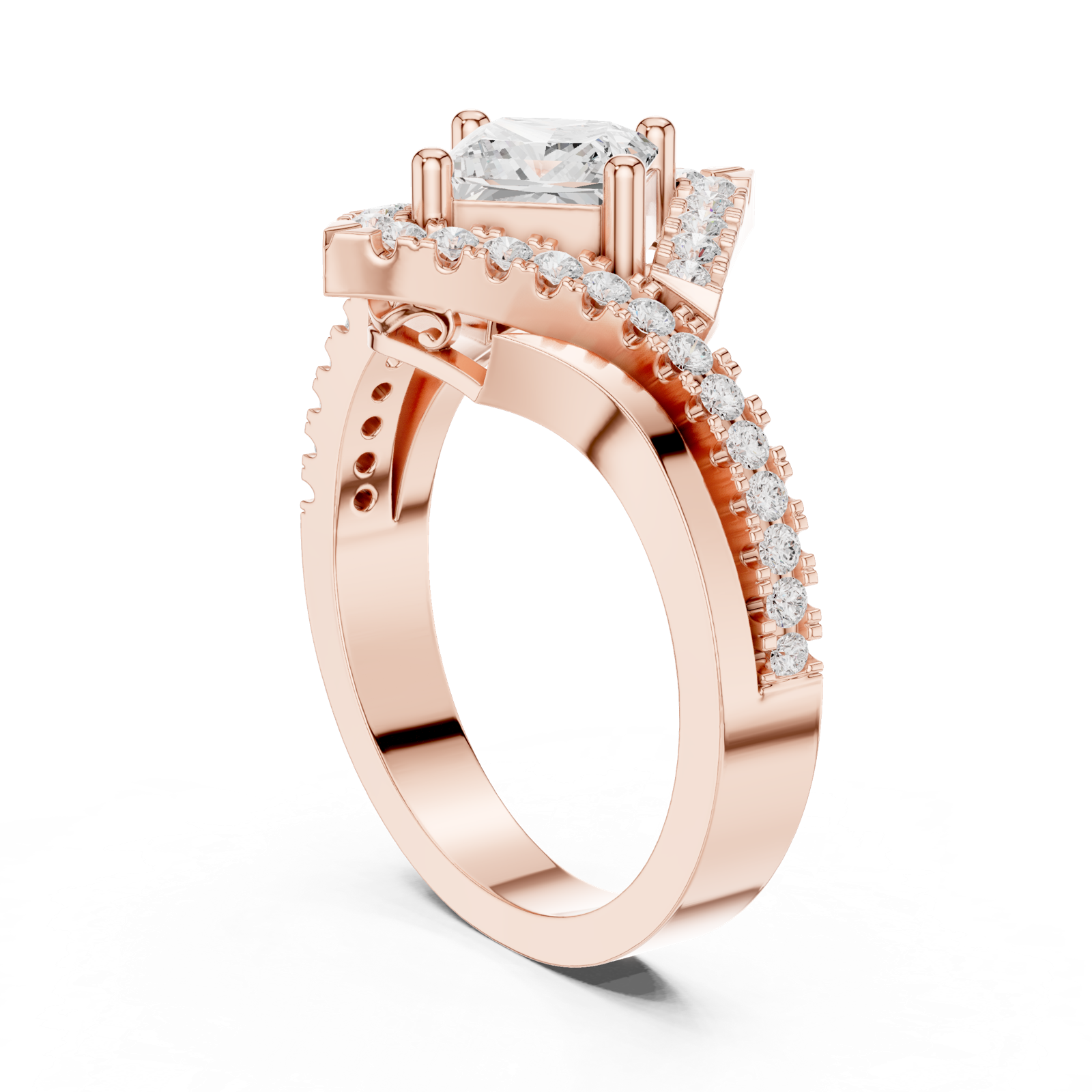 Gold Ring DDLR-321, Rose Gold, view 1