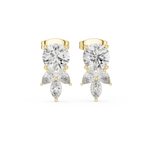 14K Solid Gold Lab Diamond Drop Earrings, Yellow Gold