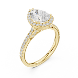 Gold Ring DDLR-255, Pear center stone, Yellow Gold, view 2
