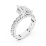 Gold Jewelry L35-63, Pear center stone, White Gold, view 2