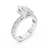 Gold Jewelry L35-63, Pear center stone, White Gold, view 2
