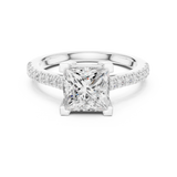 Gold Ring DDLR-039, Princess center stone, White Gold, view 4