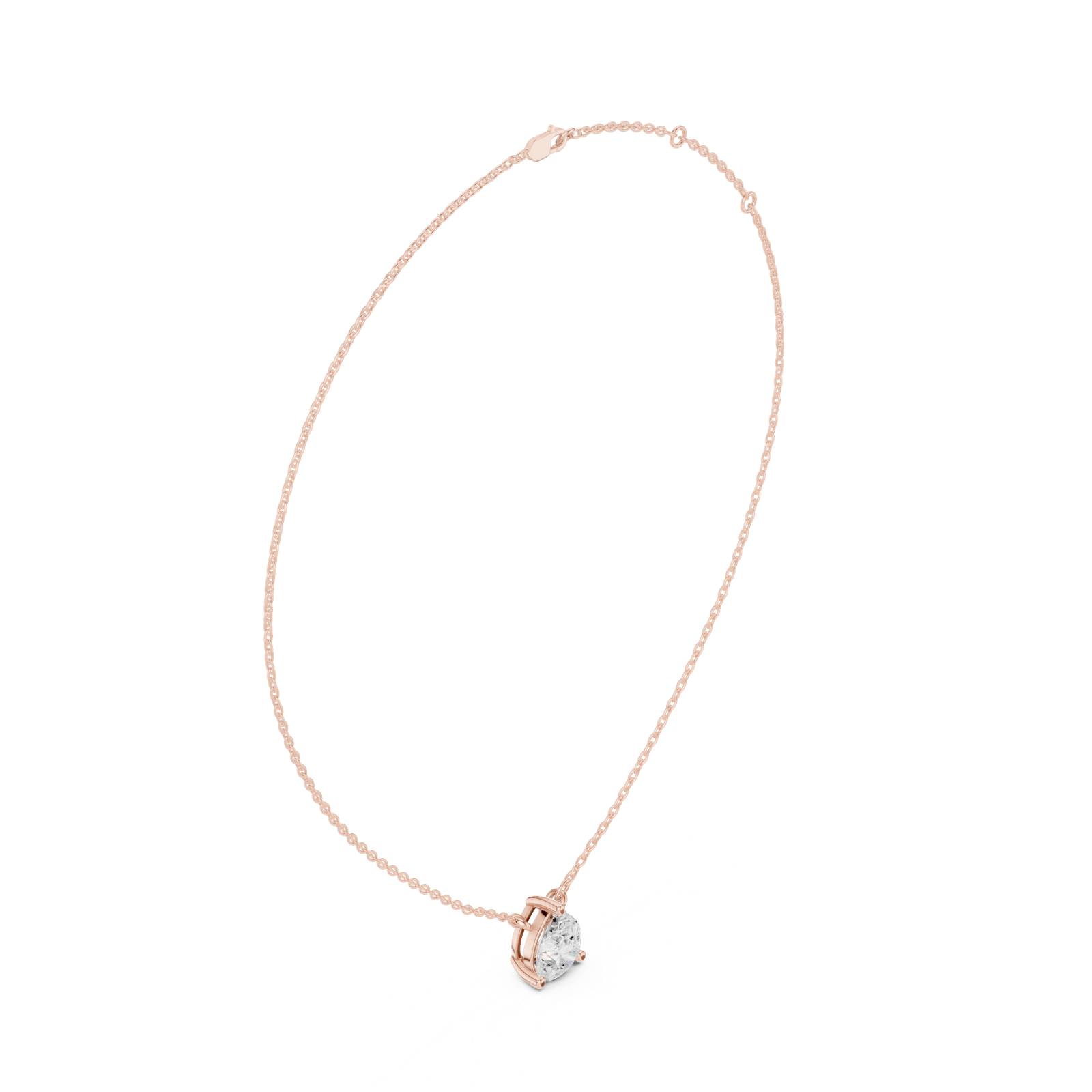 Gold Jewelry DDPO-001, Pear center stone, Rose Gold, view 1