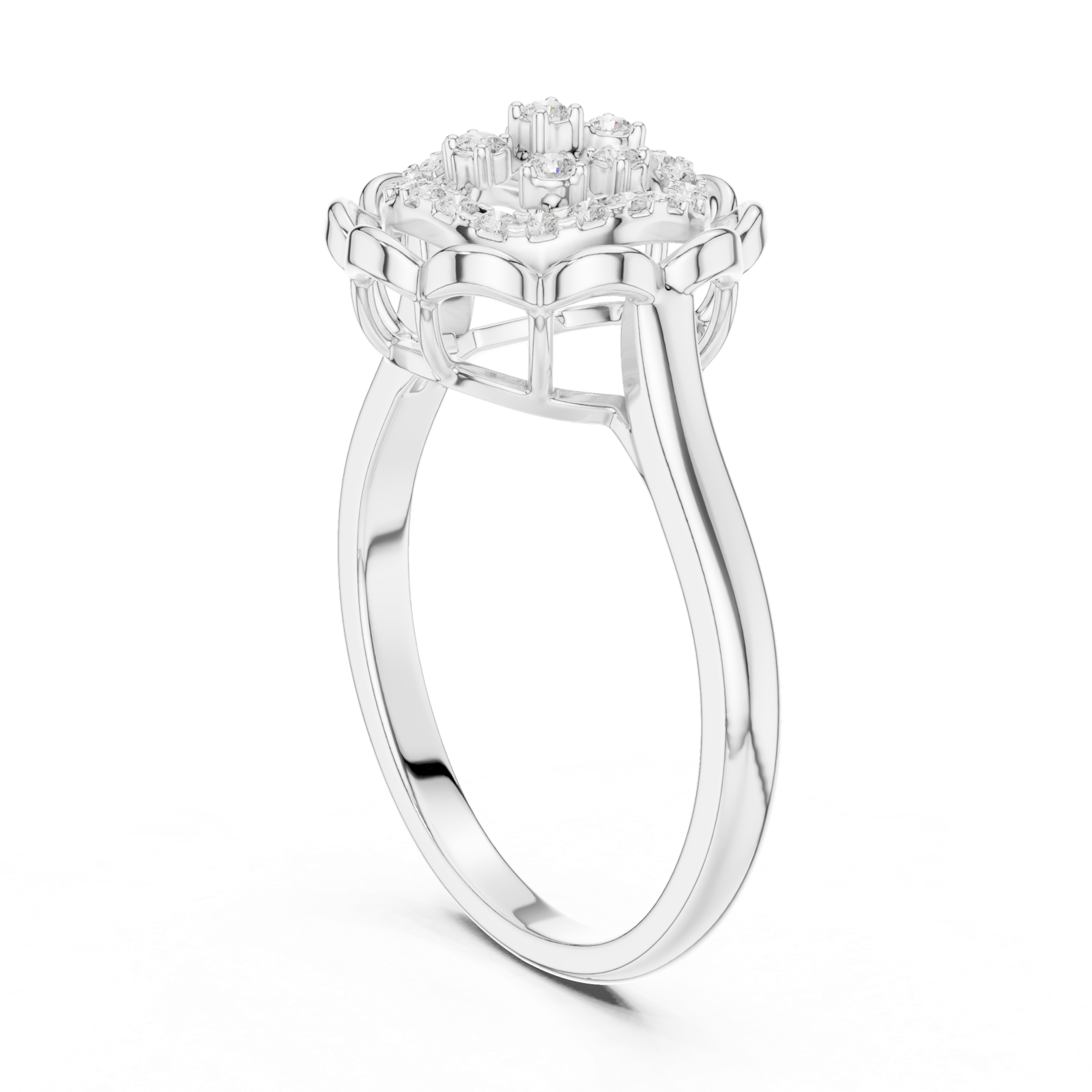 Gold Ring DDLR-786, White Gold, view 1
