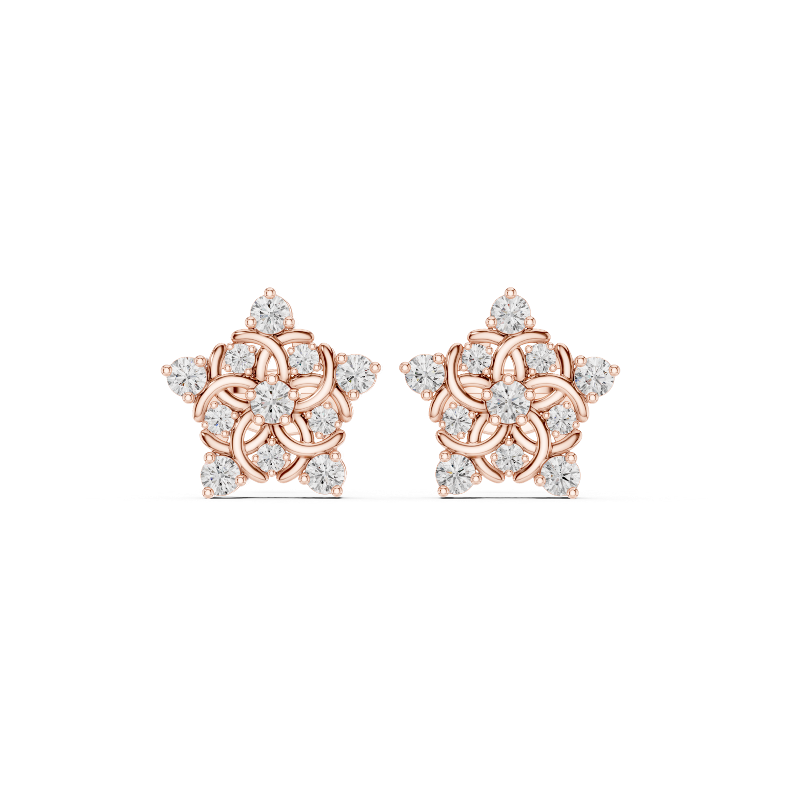 Gold Earrings AVBER, Rose Gold, view 4
