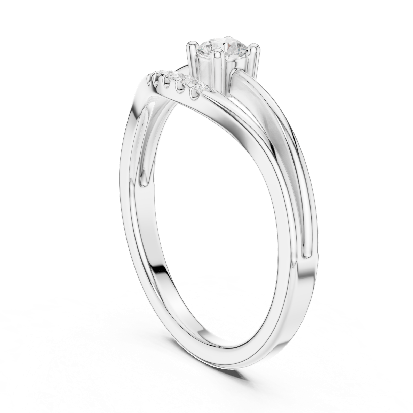 Gold Ring DDLR-830, White Gold, view 1