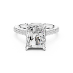 Gold Ring DDLR-250, Radiant center stone, White Gold, view 4
