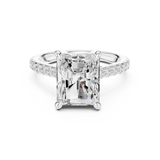 Gold Ring DDLR-250, Radiant center stone, White Gold, view 4