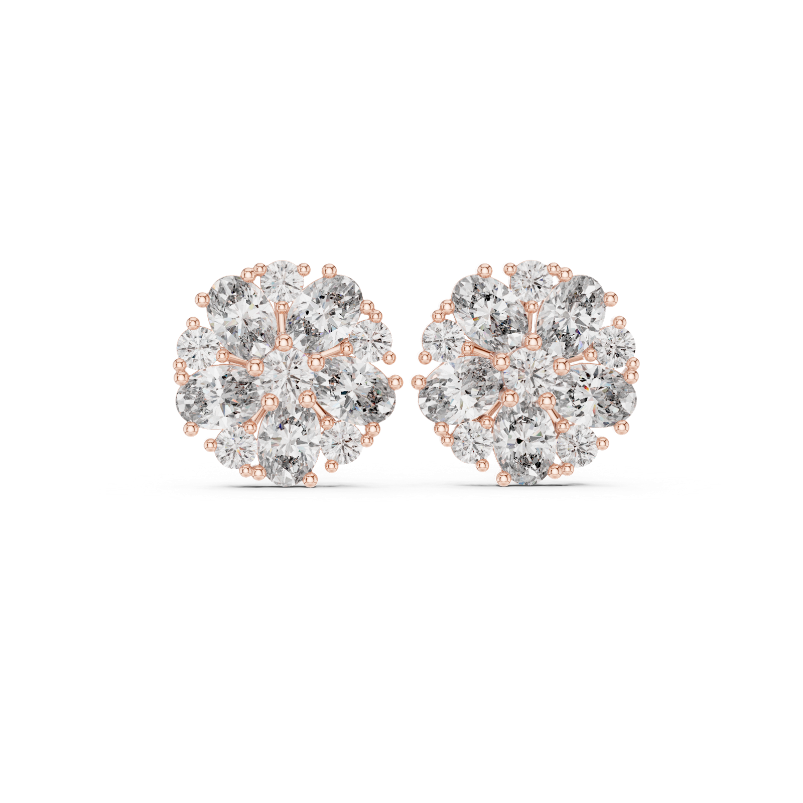 Gold Earrings AGDER-229, Rose Gold, view 4