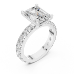 Gold Jewelry L35-63, Emerald center stone, White Gold, view 2
