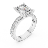 Gold Jewelry L35-63, Emerald center stone, White Gold, view 2