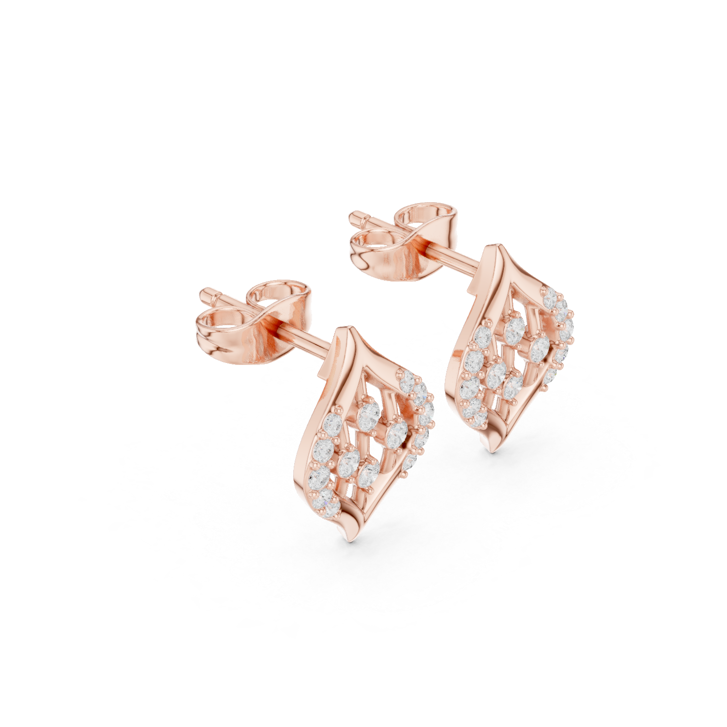 Gold Earrings SBER(49), Rose Gold, view 1