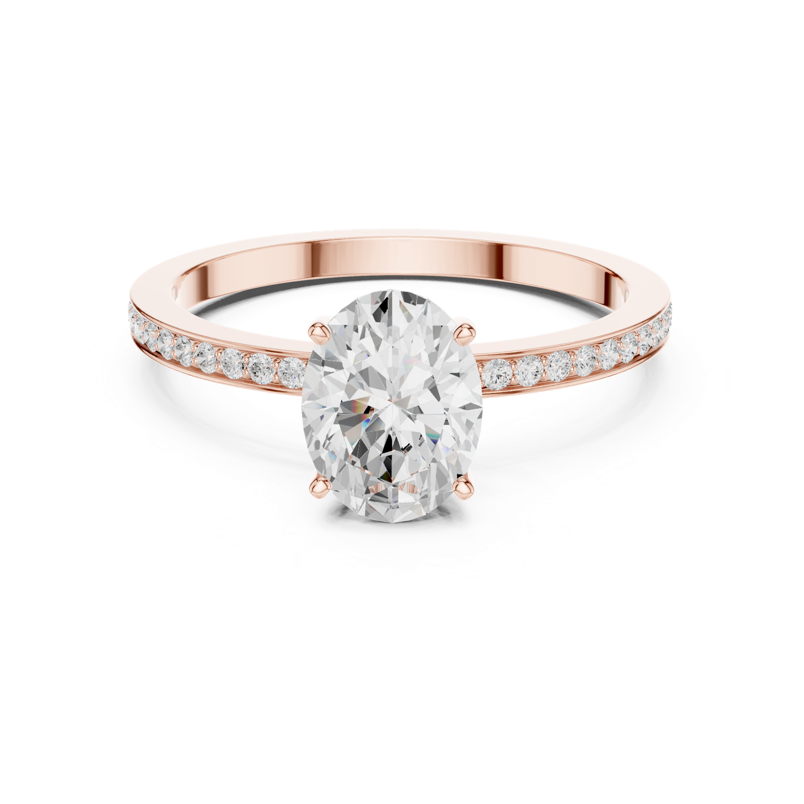 Gold Ring DDLR-1061, Rose Gold, view 4