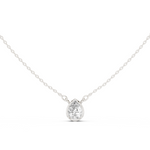 Gold Jewelry DDPS-001, Pear center stone, White Gold