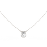 Gold Jewelry DDPS-001, Pear center stone, White Gold