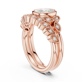Gold Ring DDLR-290, Rose Gold, view 1