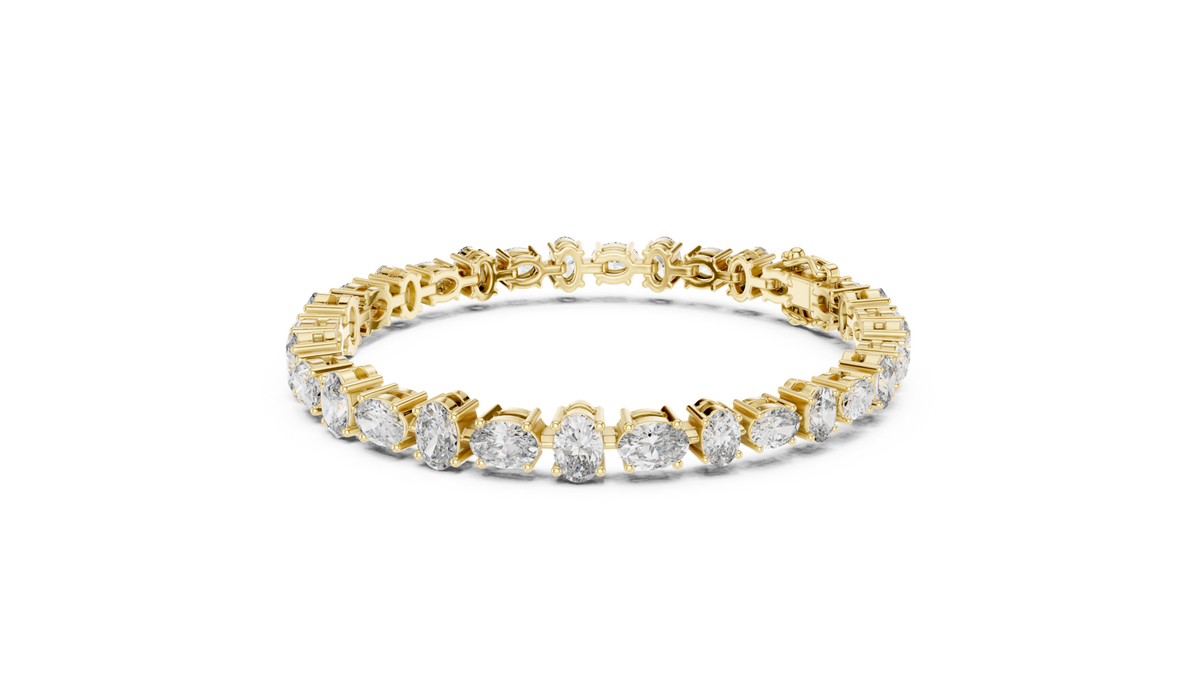 14K Solid Gold Lab Diamond Bracelet, Yellow Gold, view 1