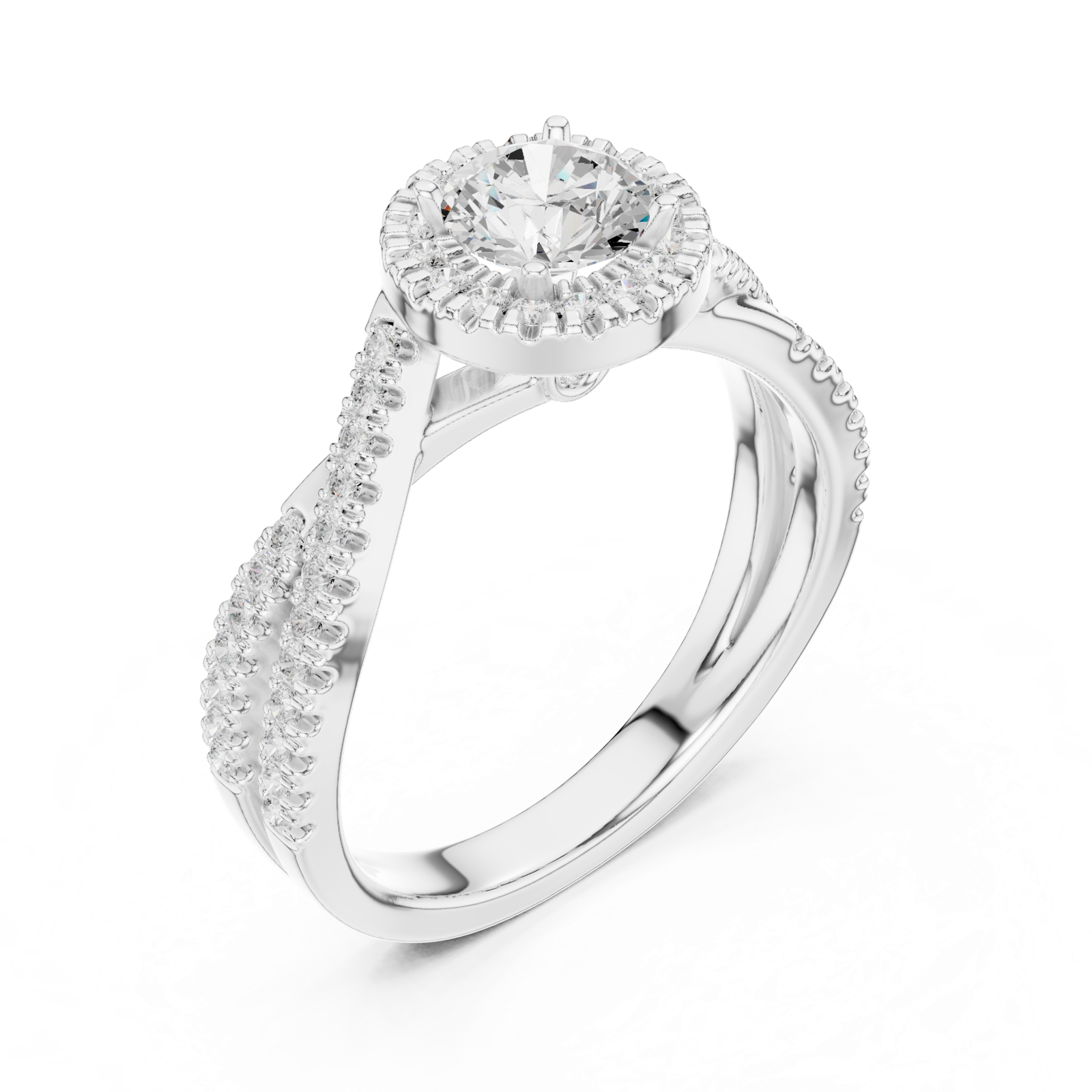 Gold Ring LR-0301, White Gold, view 2