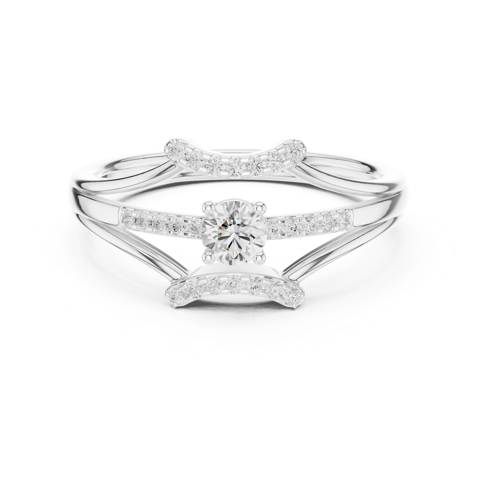Gold Ring DDLR-843, White Gold, view 4