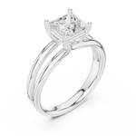 Gold Jewelry L36-9, Princess center stone, White Gold, view 2