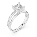 Gold Jewelry L36-9, Princess center stone, White Gold, view 2