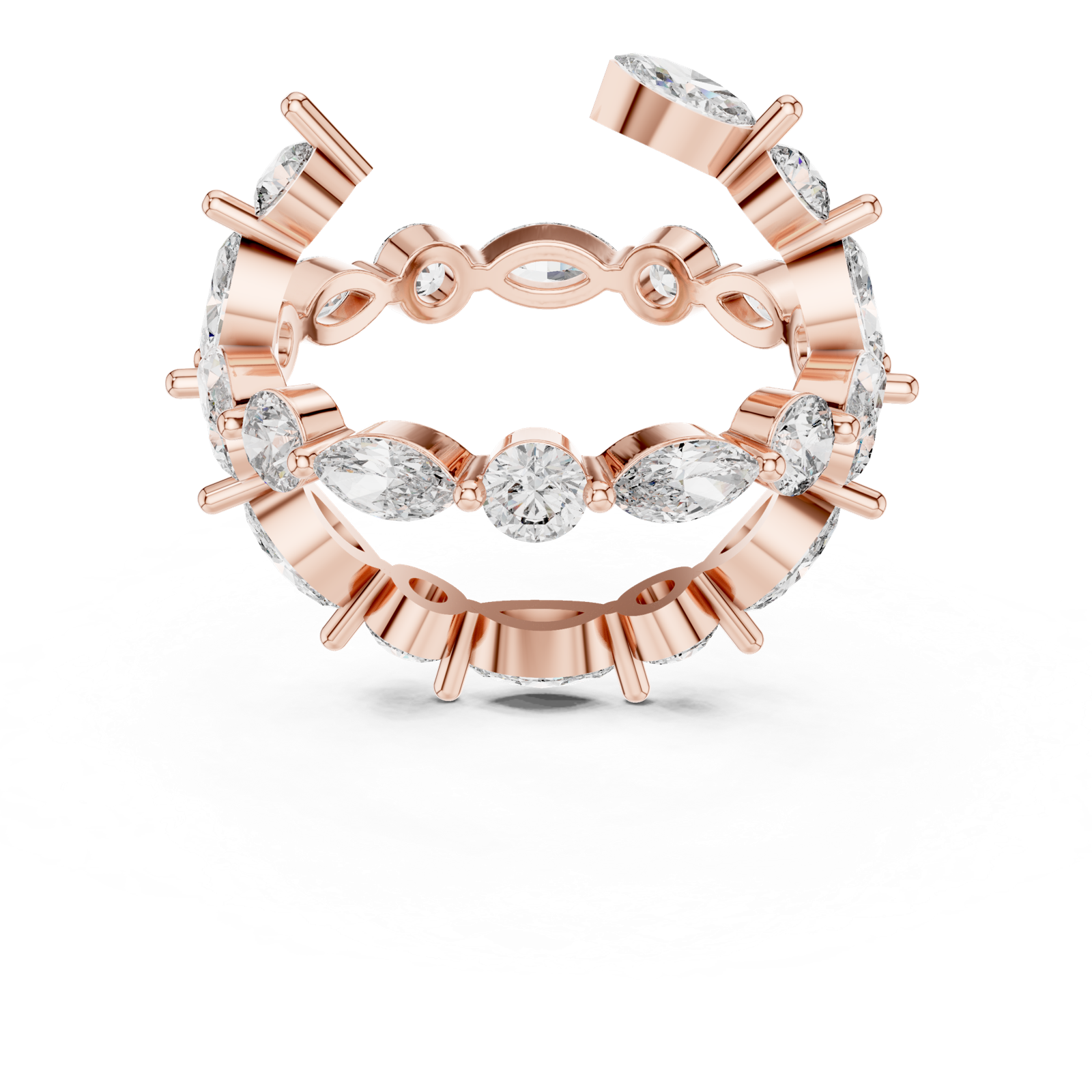 Gold Ring DDLR-242, Rose Gold, view 4