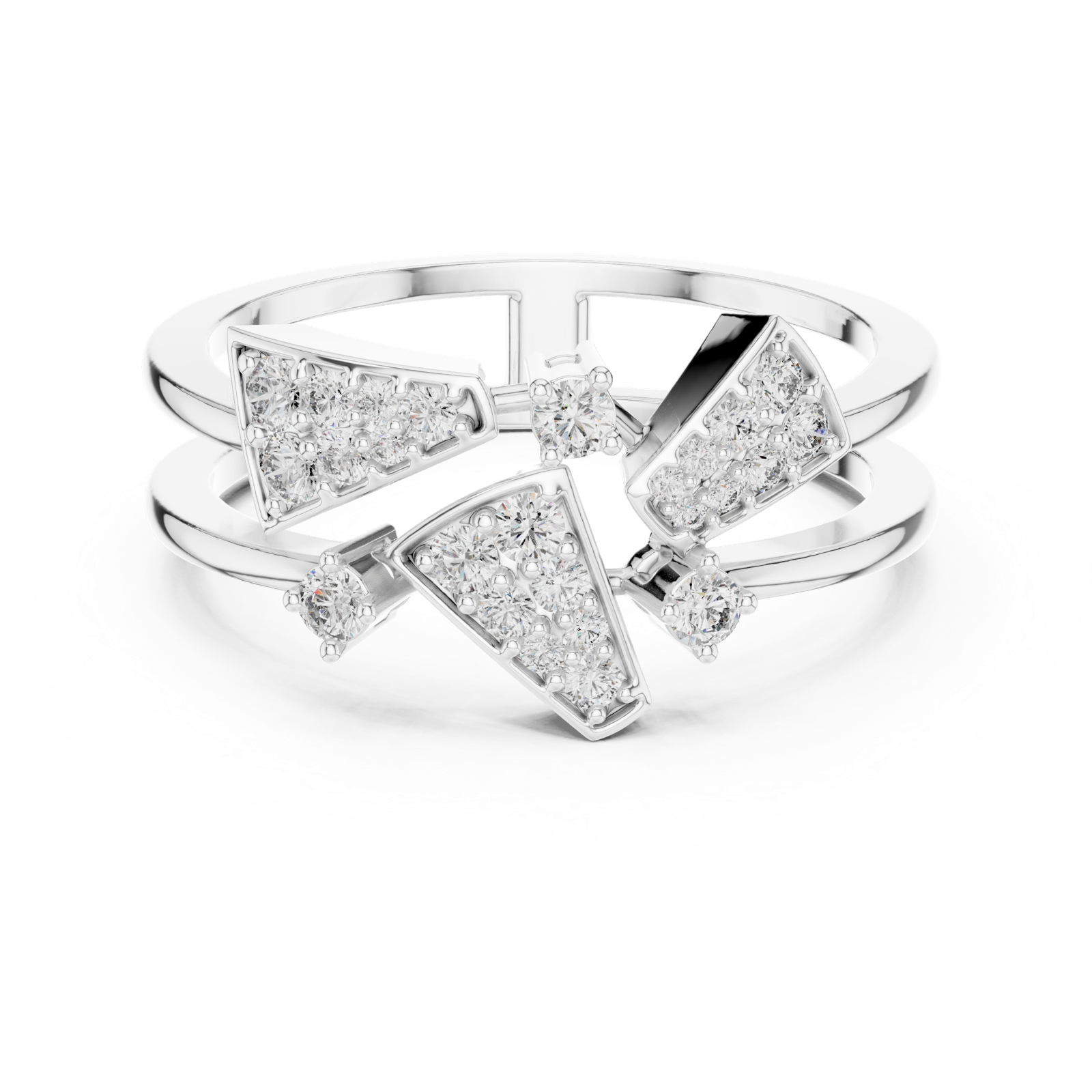 Gold Ring LR-01 (73), White Gold, view 4