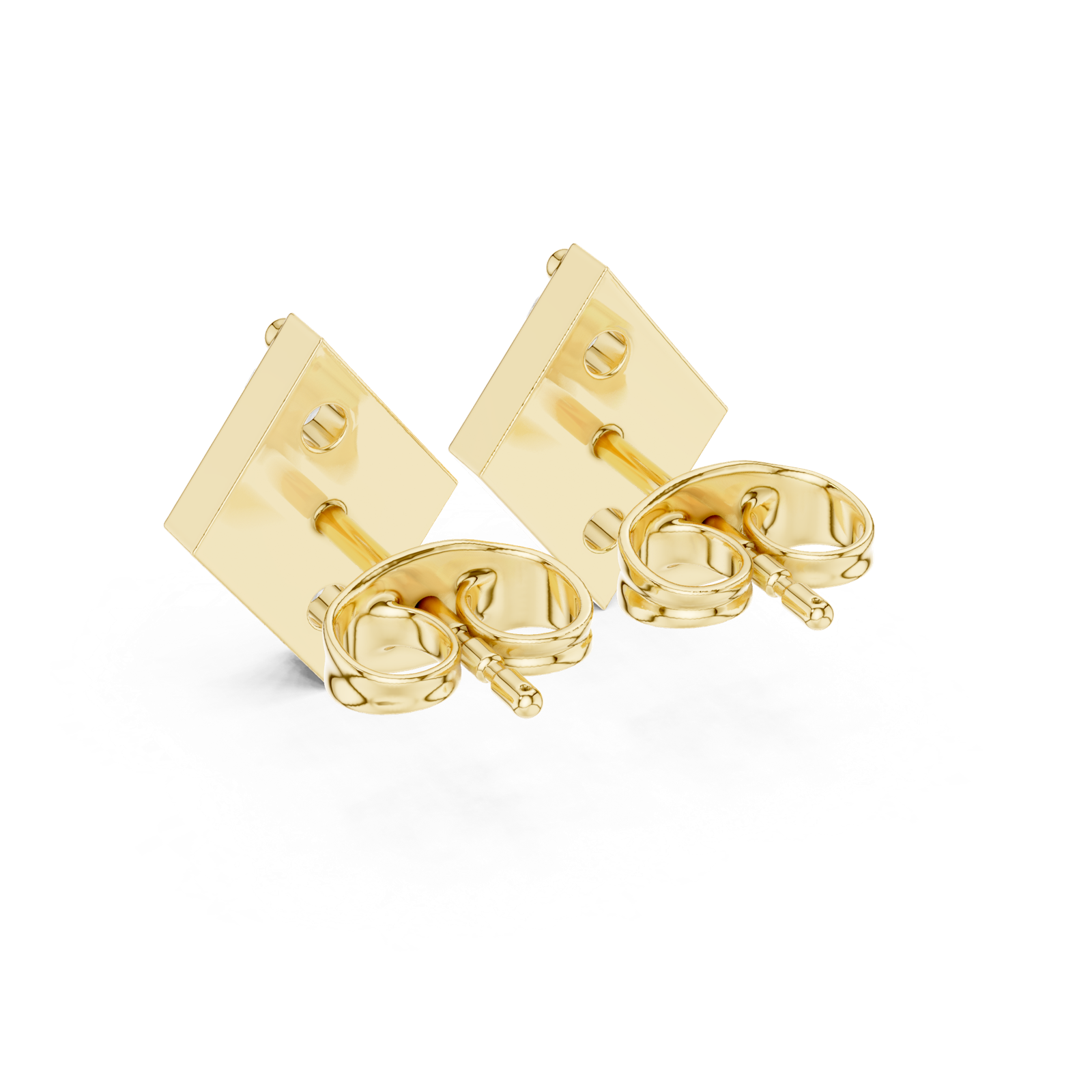14K Solid Gold Lab Diamond Cluster Earrings, Yellow Gold, view 3