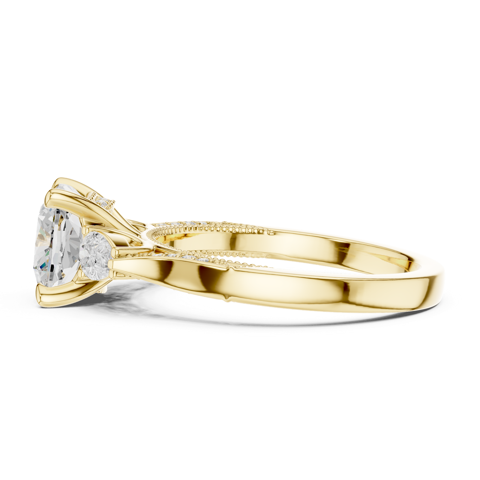 Gold Ring DDLR-284, Yellow Gold, view 3