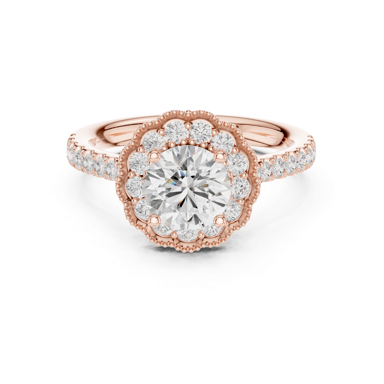 Gold Ring DDLR-665, Rose Gold, view 4