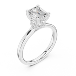 Gold Ring DDLR-176, Emerald center stone, White Gold, view 2