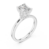 Gold Ring DDLR-176, Emerald center stone, White Gold, view 2