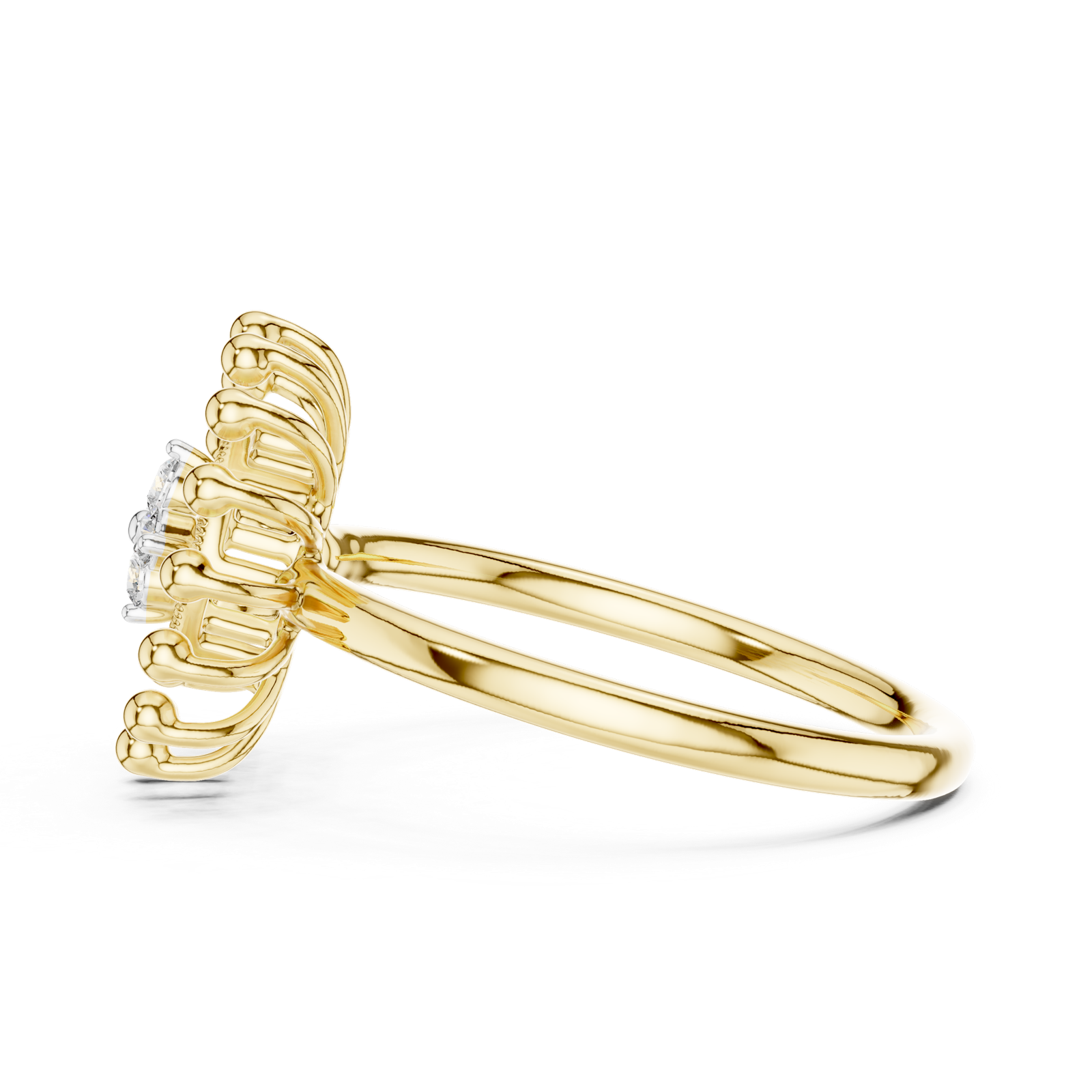 Gold Ring 12-10056@L, Yellow Gold, view 3
