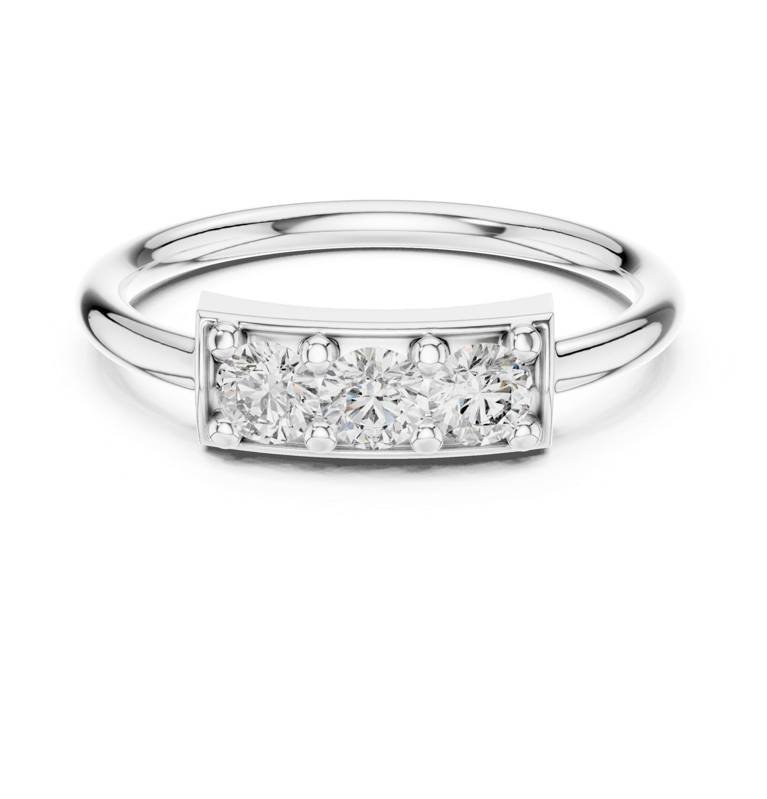 Gold Ring L28-16, White Gold, view 4