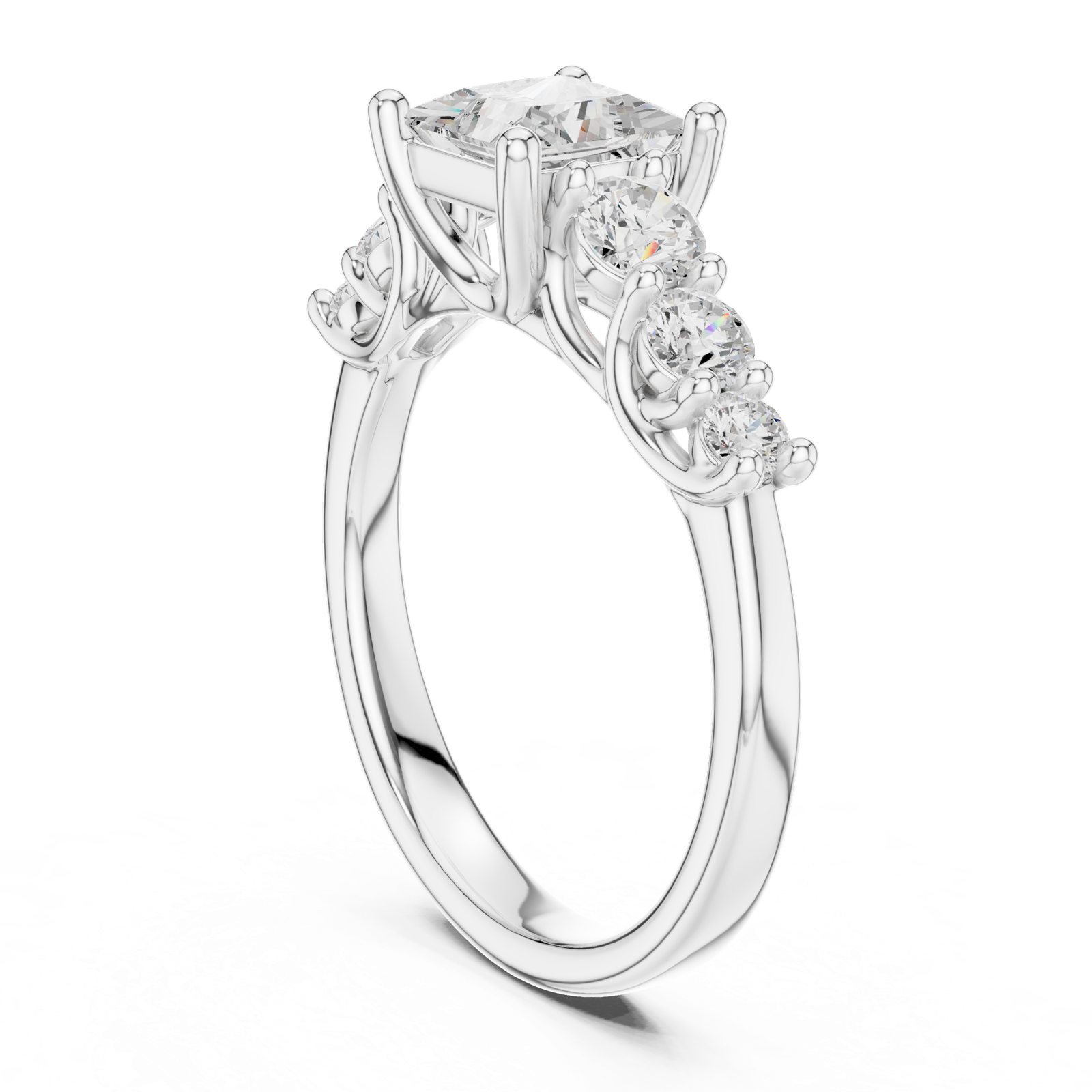 Gold Ring DDLR-703, White Gold, view 1