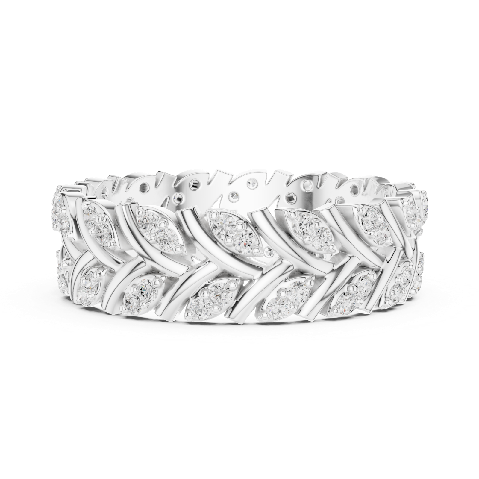 Gold Ring R35, White Gold, view 3