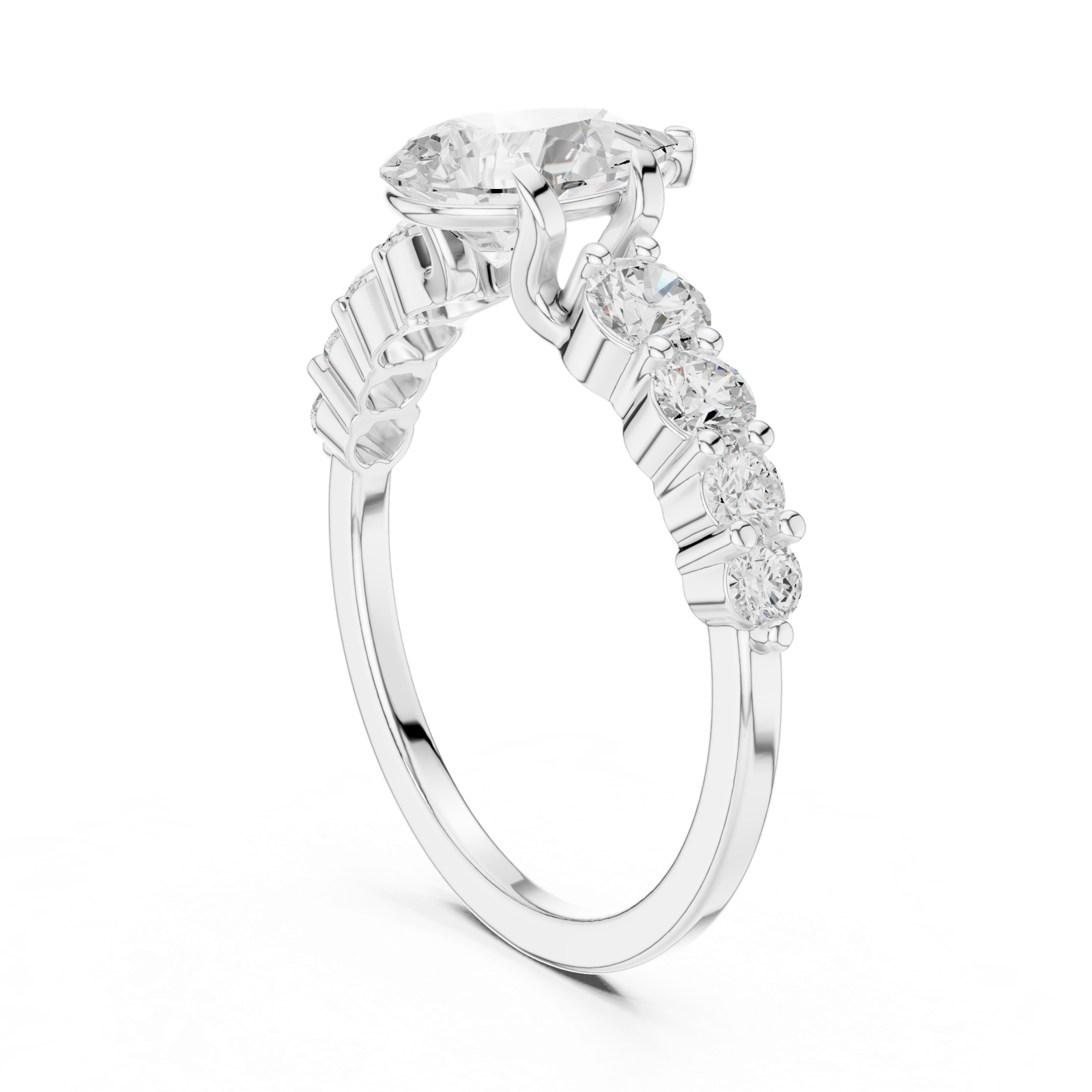 Gold Ring DDLR-1090, White Gold, view 1