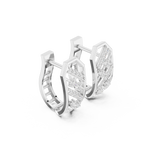 14K Solid Gold Lab Diamond Cluster Earrings, White Gold, view 1