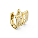 14K Solid Gold Lab Diamond Cluster Earrings, Yellow Gold, view 1